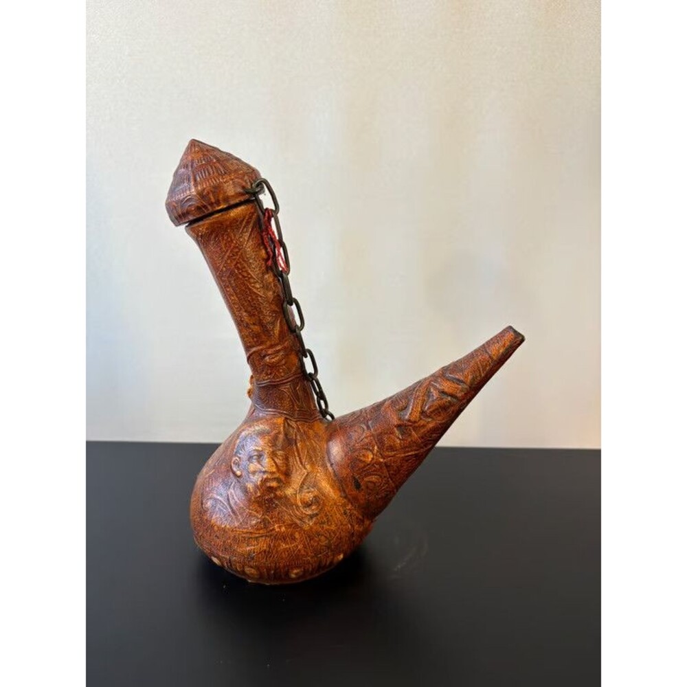 Large Hand Carved Wood Tobacco Pipe Folk Art